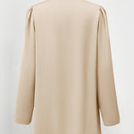 Solid Color Puff-Sleeve Open Blazer Shawl Collar Open Cardigan