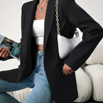 Nadorine Casual Blazers Open Front Long Sleeve Work Office Blazer Jacket