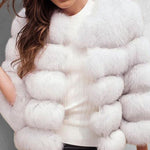 Faux Fox Fur Coat Short Jacket Winter Warm Outwear