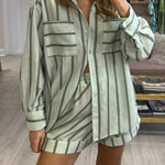 Chloe Striped Shorts Set Pink