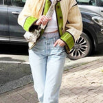 Fashionable Contrasting Color Cotton Coat
