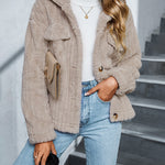 Plush Button-Front Jacket