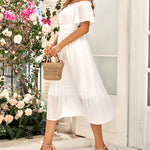 One Shoulder Solid Tapered Waist Elegant Long Dress