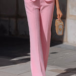 Chic Peplum Waist Short-Sleeve Trouser Set