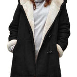 Fleece Hooded Cardigan Casual Long Sleeve Warming Outwear