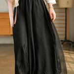 Casual Solid Color Chiffon Column Wide Leg Pants&Skirt