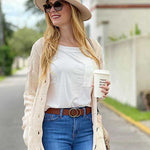 Plain Twist Button Cardigan Sweater