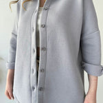 Simple Casual Two-Piece Set with Fleece Inside Lapel-Neck Shirt+Wide-leg Pants
