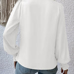 Nadorine Elegant V-neck Lantern Sleeve Blouse Temperament Solid Color Shirt for Women Casual Work Office Loose Fit 2026 | Under $40
