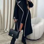 Nadorine Edge Decorated Wool Longline Coat Thickened Loose Outerwear for Women Casual Work Office Loose Fit 2026 | Under $25