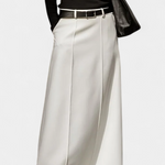 Ada H-Line Solid Color Minimalist Skirt