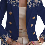 Art print double-breasted blazer