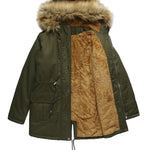 Faux Fur Hood Parka Jacket