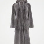 Sheepskin Reversible Hooded Long Coat
