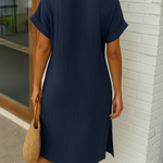 Savannah | Linen Blend Midi Shirt Dress