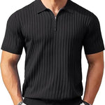 KZZ Men's Knitted Short-Sleeve Polo Shirt
