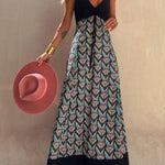 INKA black-geometric long dress
