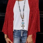 Sequined Plus Size Loose Top Color Jacket