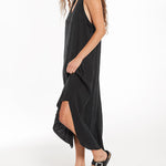 Sleeveless Crew Neck Spaghetti Strap Dress Bohemian Casual Loose Long Flowy Dress
