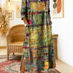 Sabine | Denim dress with bohemian patchwork