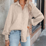 Nadorine Satin Button Down Blouse Zebra Print Lantern Casual Long Sleeve Collared Shirts Tops
