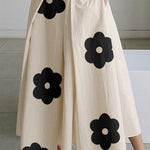 Long Sleeves Loose Contrast Color Floral Printed Pleated Tied Waist Lapel Shirt Dress