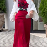High Waisted Loose Pockets Solid Color Pants Trousers