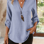 Camryn | Classic V-Neck Long Sleeve Shirt