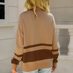 Striped Half-Zip Collared Sweater