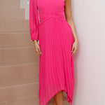 Marissa Pink Pleated Midi Dress