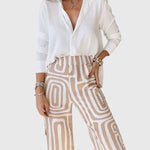 Sol | Chic Pants Set with Complimentary Blouse & Belt
