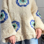 Casual Street Circle Pattern Loose Sweater