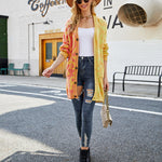 Leopard Stitching Sweater Knit Sweater Cardigan