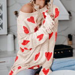 Hooking Hollowed-out Ripped Love Knit Sweater