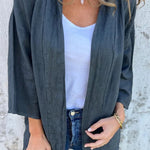 Solid Color Casual Long Sleeve Loose Pocket Cardigan