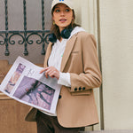 Lapel Collar Single Breasted Blazer Jacket with Pockets