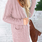 Plain Twist Button Cardigan Sweater