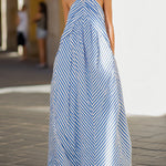 Nautical Stripe Halter Neck Maxi Dress