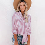 Nadorine Long Sleeve Shirts V Neck Printed Pocket Shirt for Women Casual Business Work Office 2026 | Under $40
