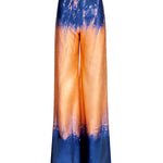 High Waisted Loose Contrast Color Gradient Split-Joint Tie-Dyed Pants Trousers