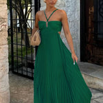Lily Crompton | Pleated Halter Maxi Dress For Women