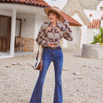 Nadorine Distressed High Waist Baggy Denim Pants Wide Leg Trousers