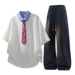 KZZ Men's Jacquard Casual Suit (Collegiate Style)