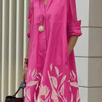simple loose long sleeve shirt dress