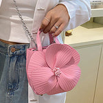 Flower Shape Pleated Split-Joint Bags Crossbody Bags Handbags Tote Bags