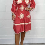 V-NECK PRINTED DRESS