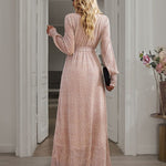 V-neck High Split Long Evening Dress with Belt