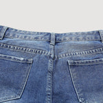 Independence Day American Flag Ripped Destroyed Slim Butt Lift Shorts Jeans
