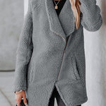 Nadorine Casual Fleece Fuzzy Coats Faux Shearling Shaggy Jacket