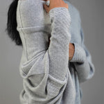 Nadorine Asymmetric Draped Jumper Long Batwing Sleeve Off The Shoulder Sweater
